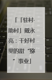 「驻村·助村」戴永亮：干好村里的甜“猕”事业