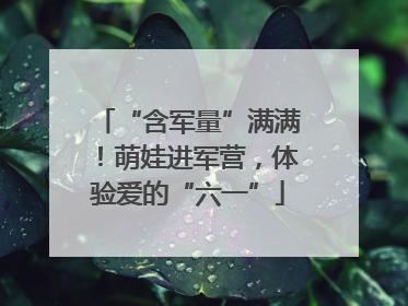 “含军量”满满！萌娃进军营，体验爱的“六一”
