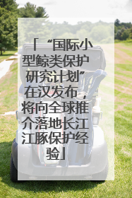 “国际小型鲸类保护研究计划”在汉发布，将向全球推介落地长江江豚保护经验