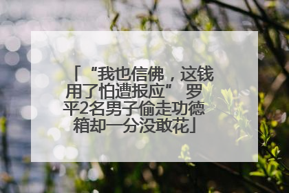“我也信佛，这钱用了怕遭报应” 罗平2名男子偷走功德箱却一分没敢花