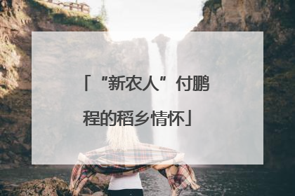 “新农人”付鹏程的稻乡情怀