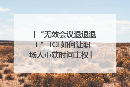 “无效会议退退退！”TCL如何让职场人重获时间主权