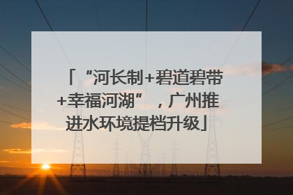 “河长制+碧道碧带+幸福河湖”，广州推进水环境提档升级