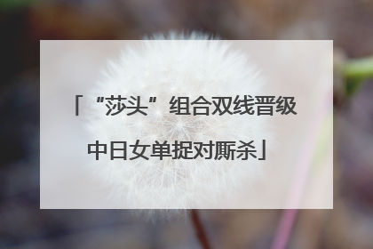“莎头”组合双线晋级 中日女单捉对厮杀