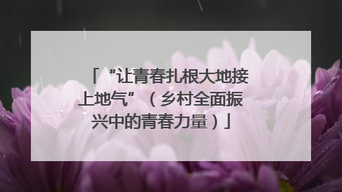 “让青春扎根大地接上地气”（乡村全面振兴中的青春力量）