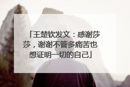 王楚钦发文：感谢莎莎，谢谢不管多痛苦也想证明一切的自己
