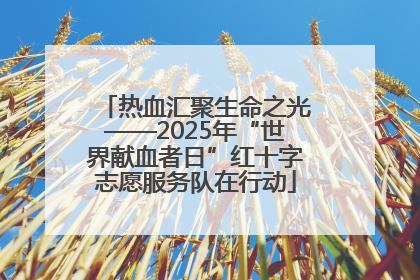 热血汇聚生命之光——2025年“世界献血者日”红十字志愿服务队在行动