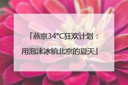 燕京34°C狂欢计划：用泡沫冰镇北京的夏天