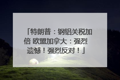 特朗普：钢铝关税加倍 欧盟加拿大：强烈遗憾！强烈反对！