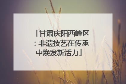 甘肃庆阳西峰区：非遗技艺在传承中焕发新活力