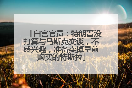 白宫官员：特朗普没打算与马斯克交谈，不感兴趣，准备卖掉早前购买的特斯拉