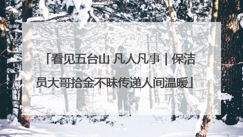 看见五台山 凡人凡事｜保洁员大哥拾金不昧传递人间温暖