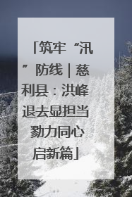 筑牢“汛”防线｜慈利县：洪峰退去显担当 勠力同心启新篇