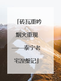 砖瓦重吟 烟火重现——泰宁老宅涅槃记