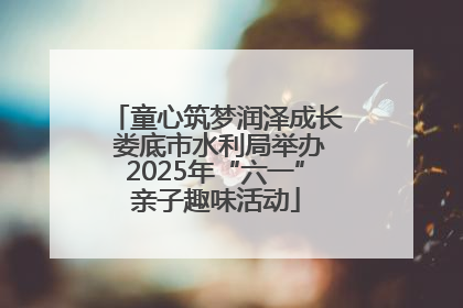 童心筑梦润泽成长 娄底市水利局举办2025年“六一”亲子趣味活动