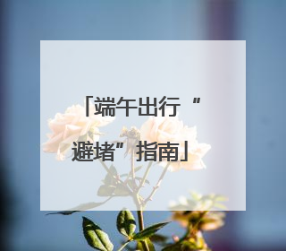 端午出行“避堵”指南