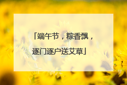 端午节，粽香飘，逐门逐户送艾草