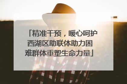 精准干预，暖心呵护 西湖区助联体助力困难群体重塑生命力量