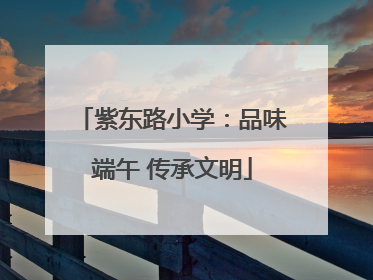 紫东路小学：品味端午 传承文明