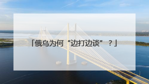 俄乌为何“边打边谈”？