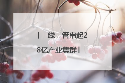 一线一管串起28亿产业集群
