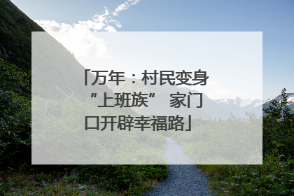 万年：村民变身“上班族” 家门口开辟幸福路