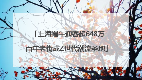 上海端午迎客超648万 百年老街成Z世代潮流圣地