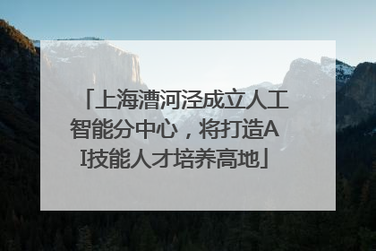 上海漕河泾成立人工智能分中心，将打造AI技能人才培养高地