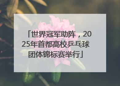 世界冠军助阵，2025年首都高校乒乓球团体锦标赛举行
