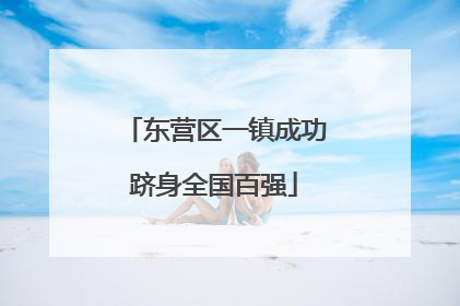 东营区一镇成功跻身全国百强
