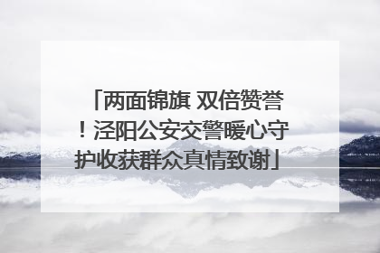 两面锦旗 双倍赞誉！泾阳公安交警暖心守护收获群众真情致谢