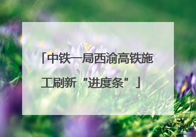 中铁一局西渝高铁施工刷新“进度条”