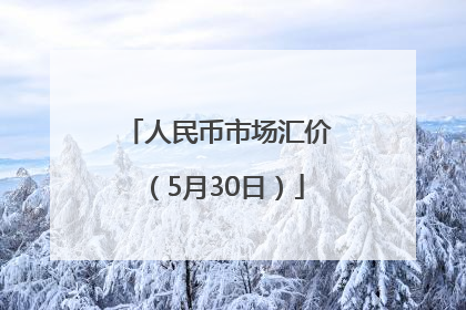 人民币市场汇价（5月30日）