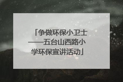 争做环保小卫士——五台山西路小学环保宣讲活动