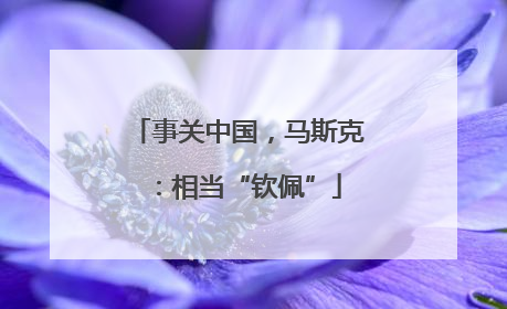 事关中国，马斯克：相当“钦佩”