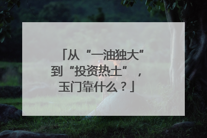 从“一油独大”到“投资热土”，玉门靠什么？