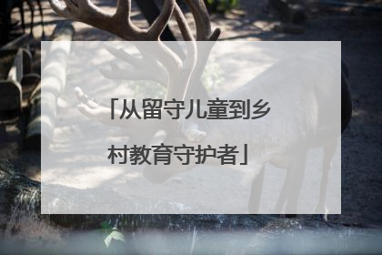 从留守儿童到乡村教育守护者