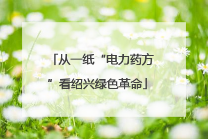 从一纸“电力药方”看绍兴绿色革命