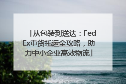 从包装到送达：FedEx重货托运全攻略，助力中小企业高效物流