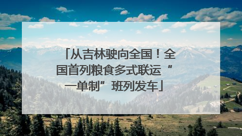 从吉林驶向全国！全国首列粮食多式联运“一单制”班列发车