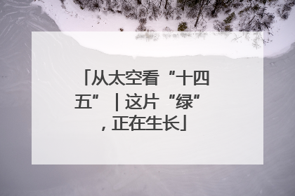 从太空看“十四五”｜这片“绿”，正在生长