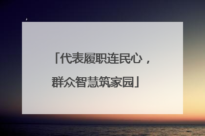 代表履职连民心，群众智慧筑家园