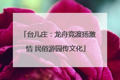 台儿庄：龙舟竞渡扬激情 民俗游园传文化