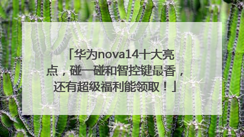 华为nova14十大亮点，碰一碰和智控键最香，还有超级福利能领取！