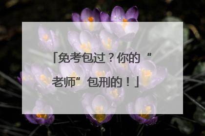 免考包过？你的“老师”包刑的！
