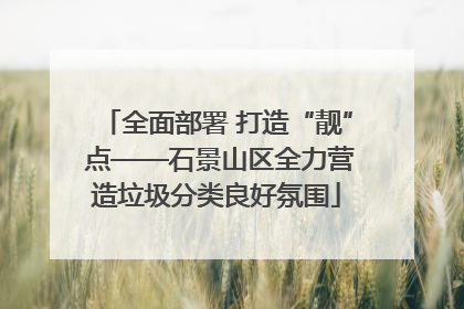 全面部署 打造“靓” 点——石景山区全力营造垃圾分类良好氛围