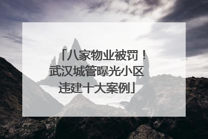 八家物业被罚！武汉城管曝光小区违建十大案例