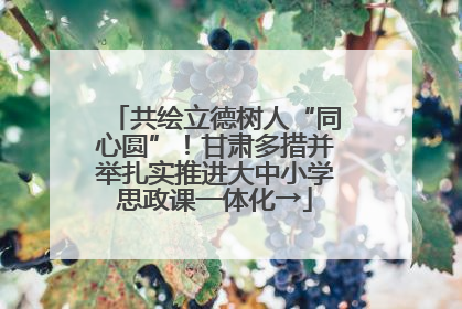 共绘立德树人“同心圆”！甘肃多措并举扎实推进大中小学思政课一体化→