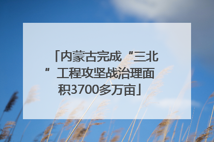 内蒙古完成“三北”工程攻坚战治理面积3700多万亩