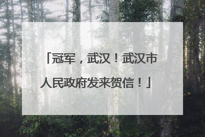 冠军，武汉！武汉市人民政府发来贺信！